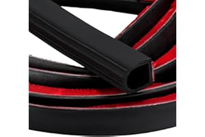 Sacubee Rubber D Shape Door Seal Strip 1" RV Slide Out Seal Self Adhesive EPDM Rubber Heavy Duty Automotive Weather Stripping for Fill Gaps Apply to Car Truck RV Boat Home Application (35 Feet)