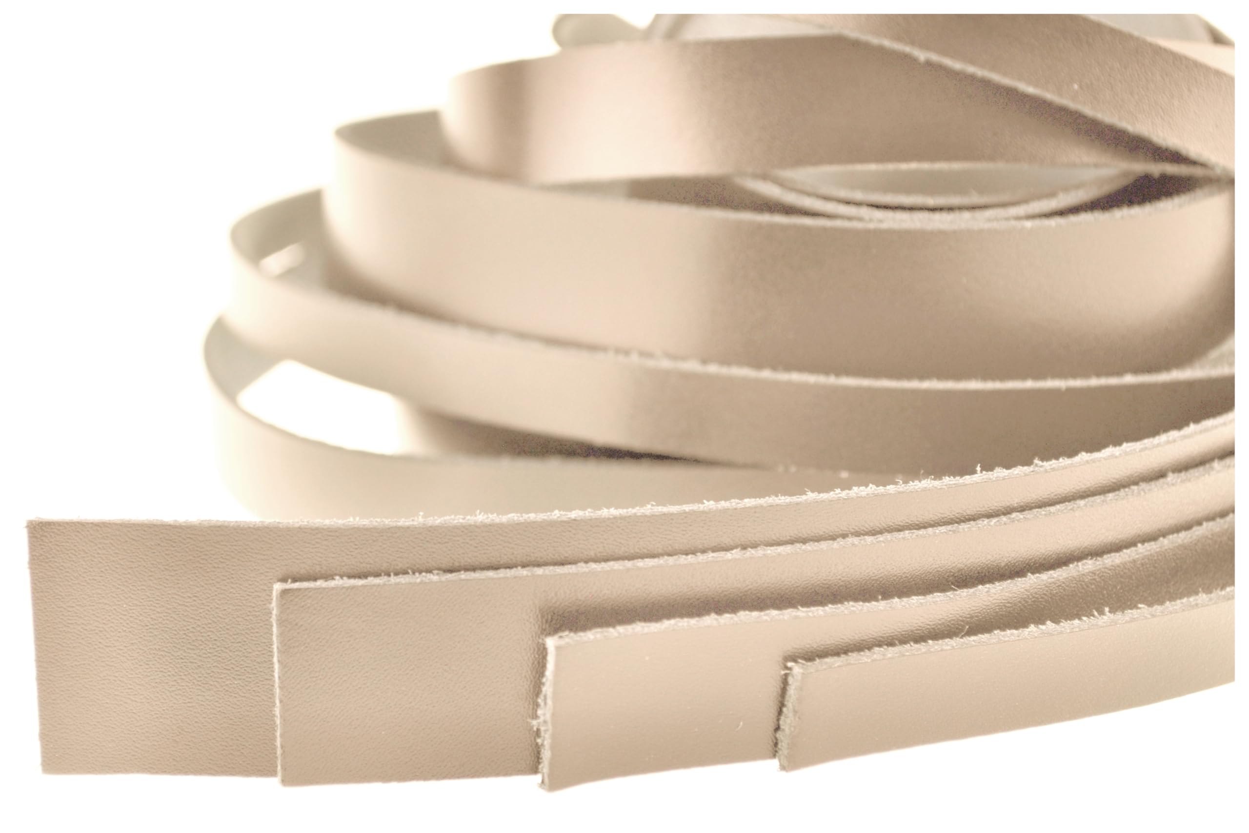 esnado Soft Leather Cord Flat | 20 mm Wide | 1 Metre | Genuine Leather - Vegetable Tanned | For Crafts | Bracelets, Jewellery Making