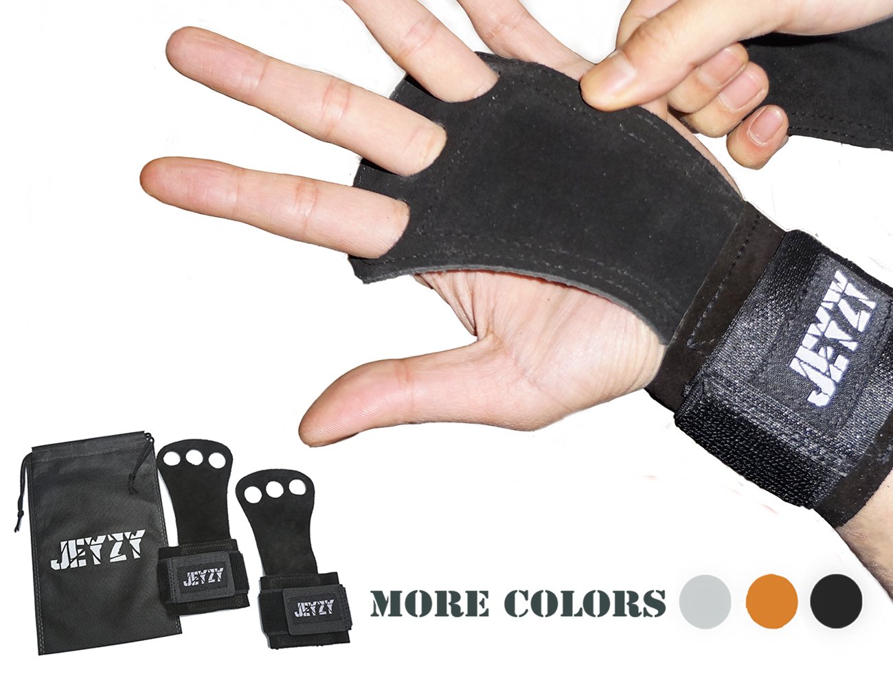 Leather gymnastics grips 3 hole hand grips with wrist support Palm Protection for pullups