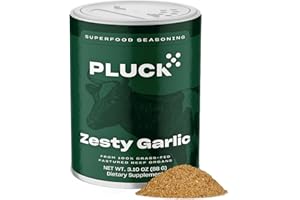 Pluck Zesty Garlic Organ Meat Blend Seasoning | From Grass-Fed & Grass-Finished Pastured Beef Organs with Redmond Real Sea Salt | As Seen on ABC’s Shark Tank | 60 Servings