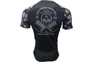 Gruff Combat BJJ Rash Guards Grappling MMA Jiu Jitsu No Gi UFC Shirt Fight Wear, Short Sleeves