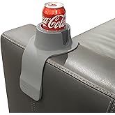 HIT PRODUCTS CouchCoaster® - Original & Patented Armrest Couch Cup Holder, Steel Grey - A Weighted, Silicone, Anti Slip Coaster Stops Spills On Your Sofa, Armchair Or Recliner & Keeps Drinks in Reach
