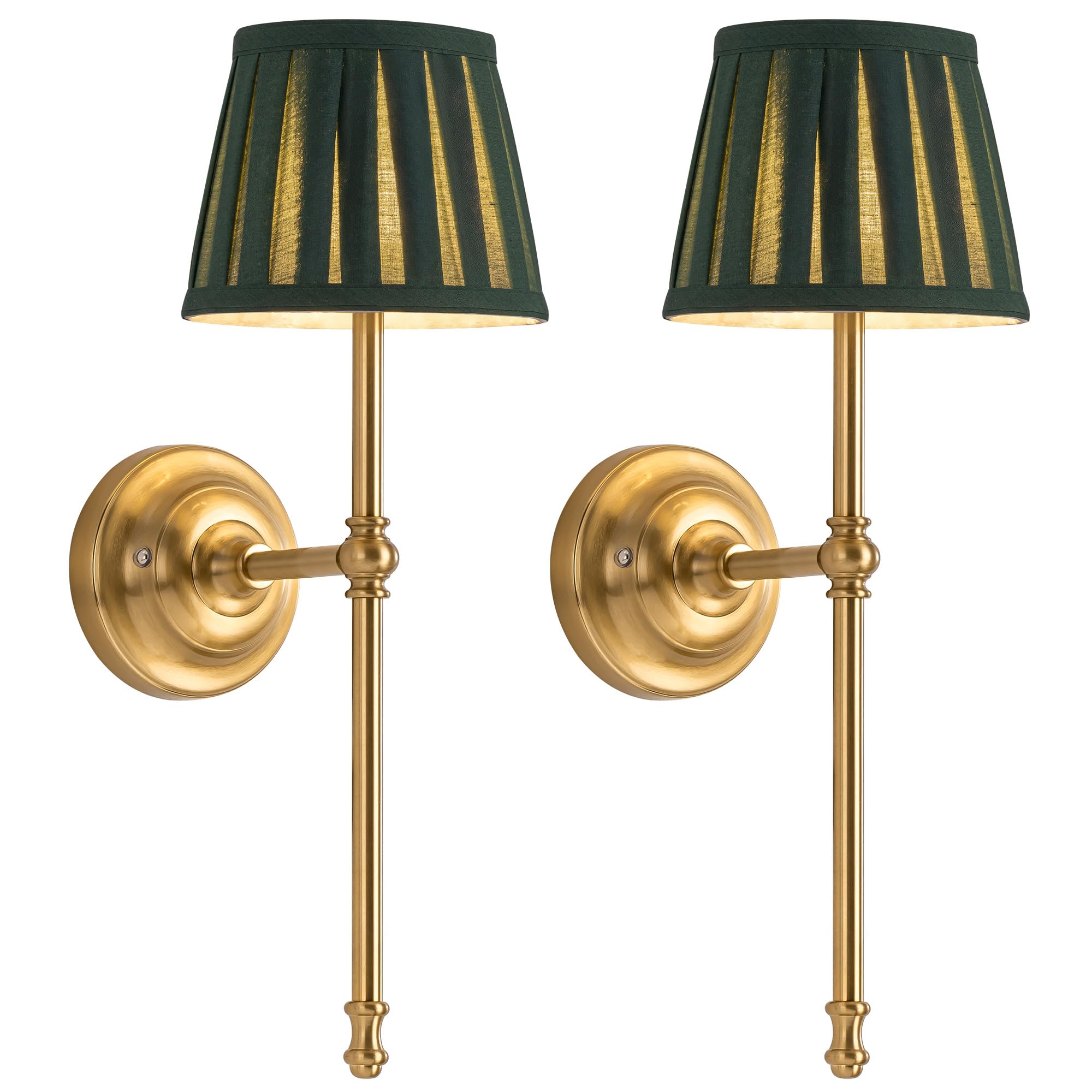 Photo 1 of KDG Cordless Wall Sconces Set of 2, Small Wireless 5200mAh Rechargeable Battery Fabric LED Wall Lamps, Portables Lightings for Wall Painting, Living Room, Bedroom, Hallway, Gifts, Night Light (Green)