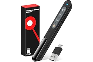 TITIANCOOL 2 in 1 USB Type C Presentation Clicker, PowerPoint Clicker Wireless Presenter Remote, RF 2.4GHz USB Presentation Pointer Slide Advancer with Hyperlink Volume Control