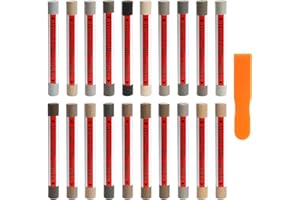 XLWJBES Wood Filler Sticks, 20 Colors Wood Repair Wax Crayons Furniture Markers Touch Up Kit for Repairing Scratches, Dents, Cracks, Holes in Wooden Floors and Furniture, Gray Series