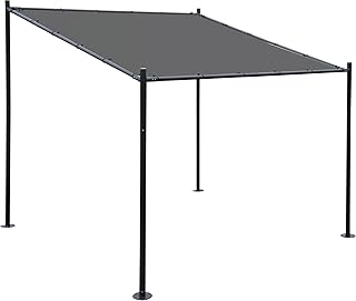 Mendler Pergola HWC-A22, Anbaupergola Garten Pavillon Terrassenüberdachung Sonnenschutz, 3x3m ~ anthrazit