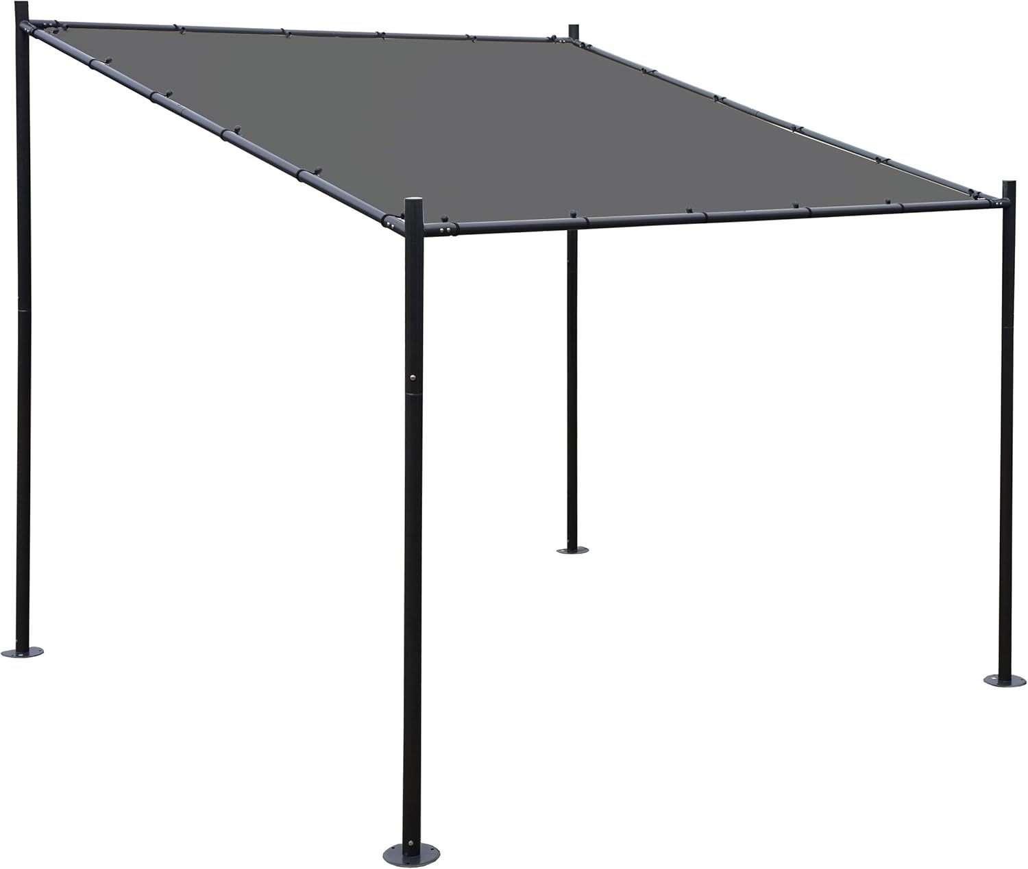 Mendler Pergola HWC-A22, Anbaupergola Garten Pavillon Terrassenüberdachung Sonnenschutz, 3x3m ~ anthrazit