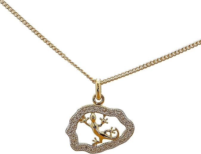 pendentif ile île de la réunion avec petit gecko salamandre lezard en