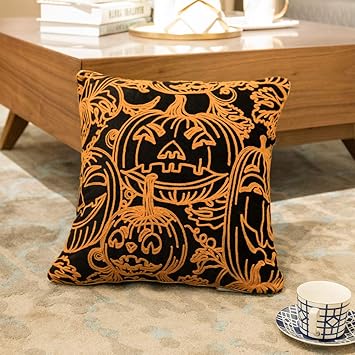 Amazon Com Hahadidi Christmas Pumpkin Throw Pillow Cover Home