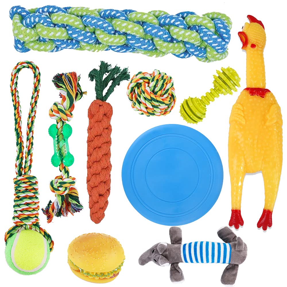 10 Pack Dog Chew Toys, Wefine Dog Rope Toys for Small Medium Puppies,100% Cotton Ropes for Teething Cleaning or Training