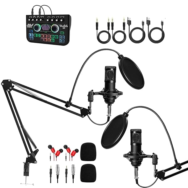 TROKUZEN PODCAST EQUIPMENT BUNDLE FOR 2, VOICE CHANGER...