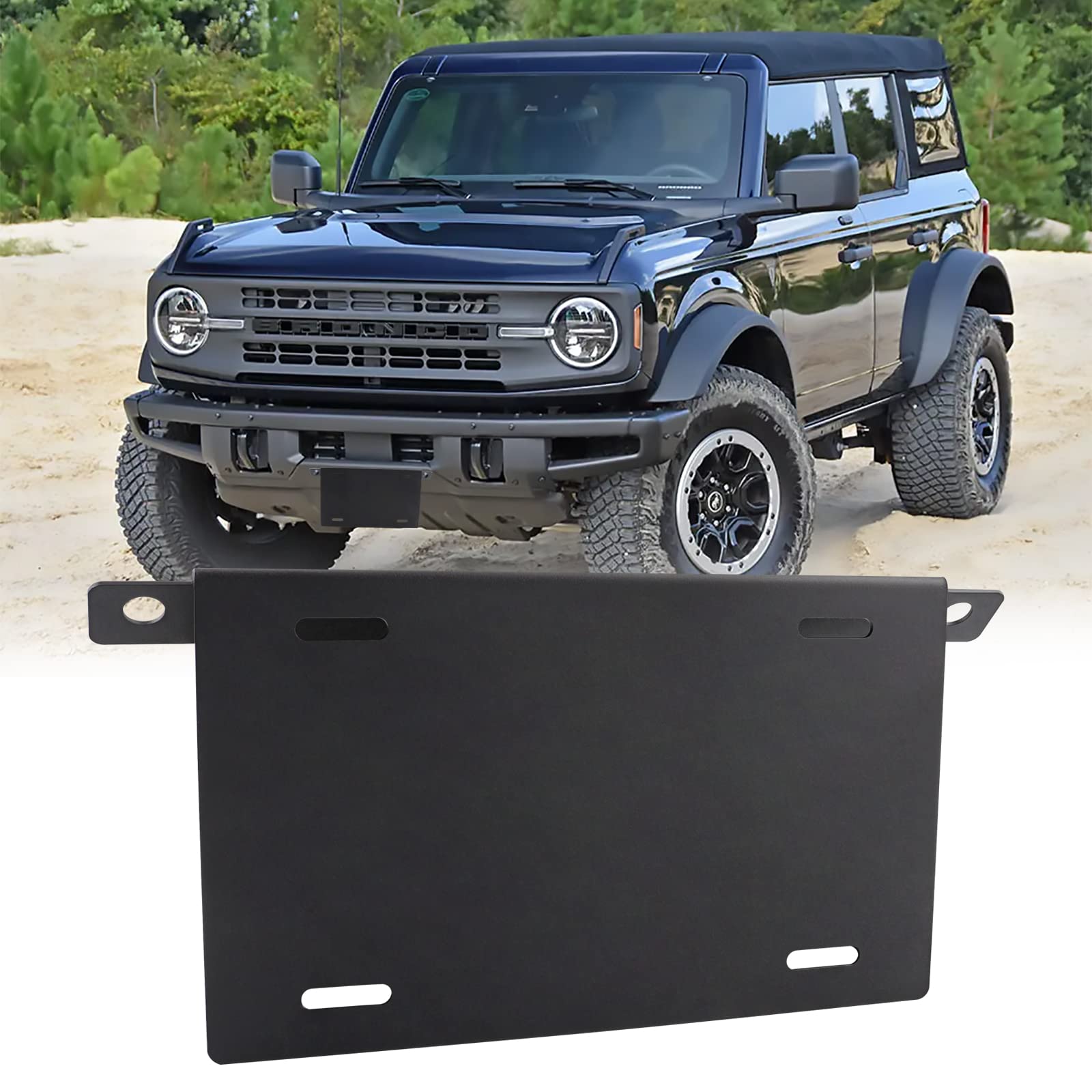 thumbnail image 2 of KARPAL Front License Plate Mounting Bracket For Ford F250 F350 Super Duty 2020-2022 – Black ABS, No Drill 2 of 5
