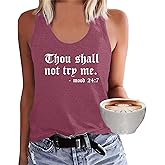 LOOKFACE Women Racerback Graphic Tank Tops Cute Cami Shirt