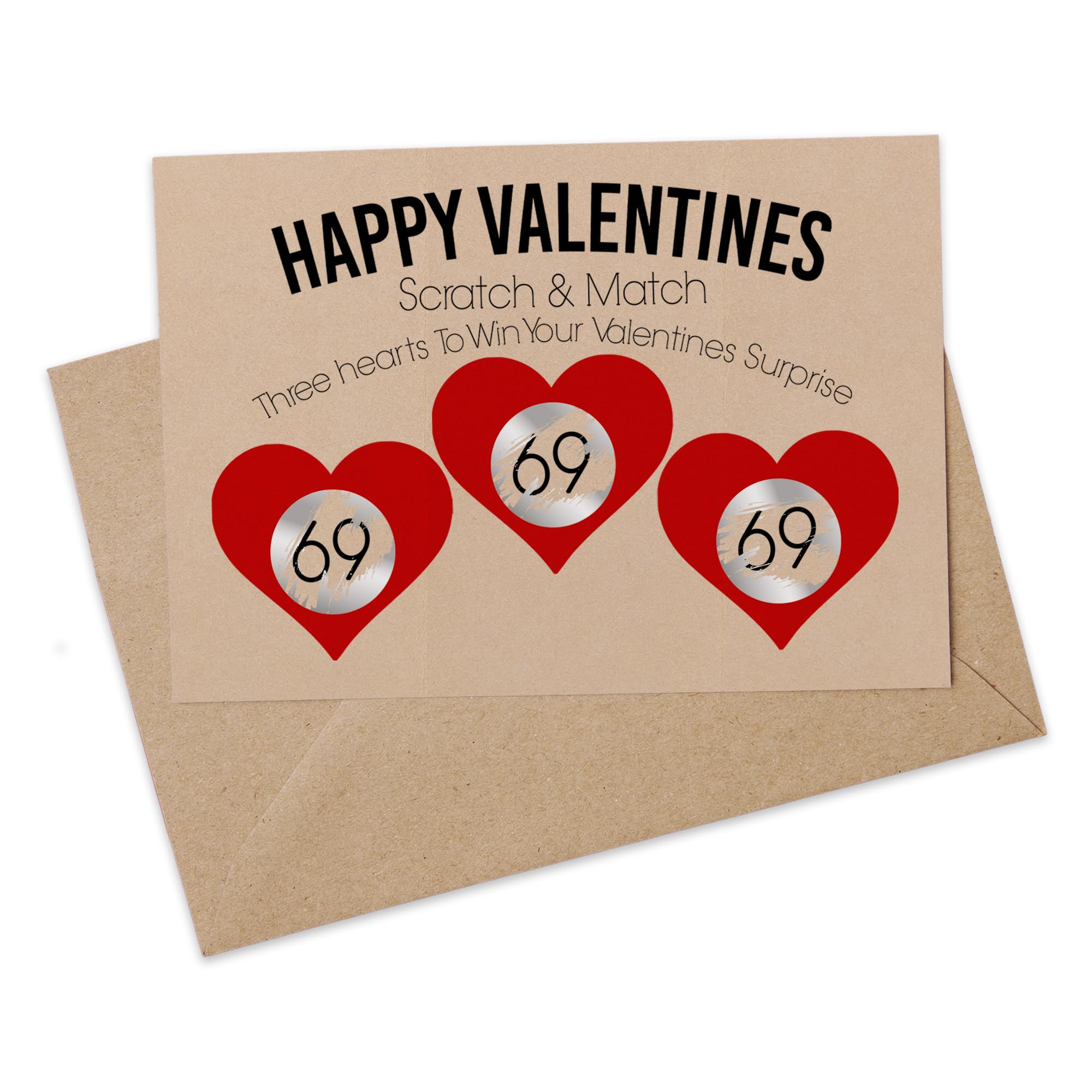 Print Maniacs Rude Valentine Scratch Card Adult Girlfriend to Boyfriend Naughty Love Cute Choose to Win or Lose A*al BJ S*x 69 Joke Funny (Win 69)