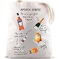 JNIAP Cocktail Lover Gift Aperol Spritz Bar and Recipe Tote Bag Cocktail Recipe Bundle Gift