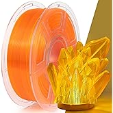 IEMAI Transparent PLA Filament 1.75mm, Crystal Clear Orange 3D Printer Filament 30-600mm/s Printing, Neatly Wound 1kg Spool for Lampshades, Home Décor & Creative DIY