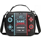Beaulyn Gamer Lunch Bag for Boys,Large Capacity Insulated Lunch Box with Extra Mesh Bag Fit Ice Pack, Waterproof & Dourable PU Kids LunchBox with Adjustable Strap & Side Pocket for School Picnic