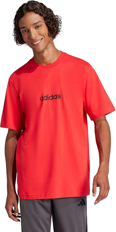Camisola Linear Jersey Essencials Masculina, Rubi/Preto Puro, L