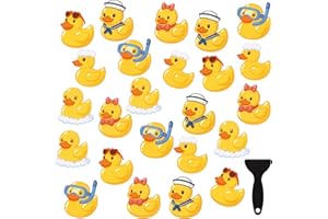 24pcs Duck Non-Slip Bathtub Stickers, Anti-Slip Shower Floor Decals with Scraper for Bathroom Tubs Shower Floors Stairs Kids 