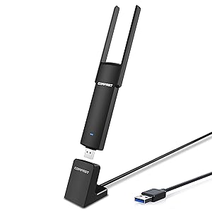 COMFAST 1900Mbps USB WiFi Adapter, High Gain Dual Band 5.8GHz Wireless Network Speed 1300Mbps + 2.4GHz 600Mbps, 802.11ac USB 3.0 Wireless Adapter for Desktop, Laptop PC of Windows 10/8.1/8/7/XP