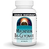 Source Naturals, Magnesium Bis-Glycinate - 60 Tablets | Superior Bioavailable Chelate | 200mg Per Serving