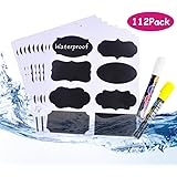 211 Etichette Lavagna Riutilizzabili + 2 Pennarelli | Adesivi Impermeabili Per Barattoli, Dispensa, Regali - Foto 2