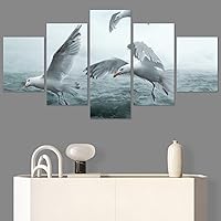 SIGNWIN 5 Panel Canvas Wall Art Modern Art Birds Bohemian Expressive Multicolor Photography Single for Home Decorations Ready to Hang - 60