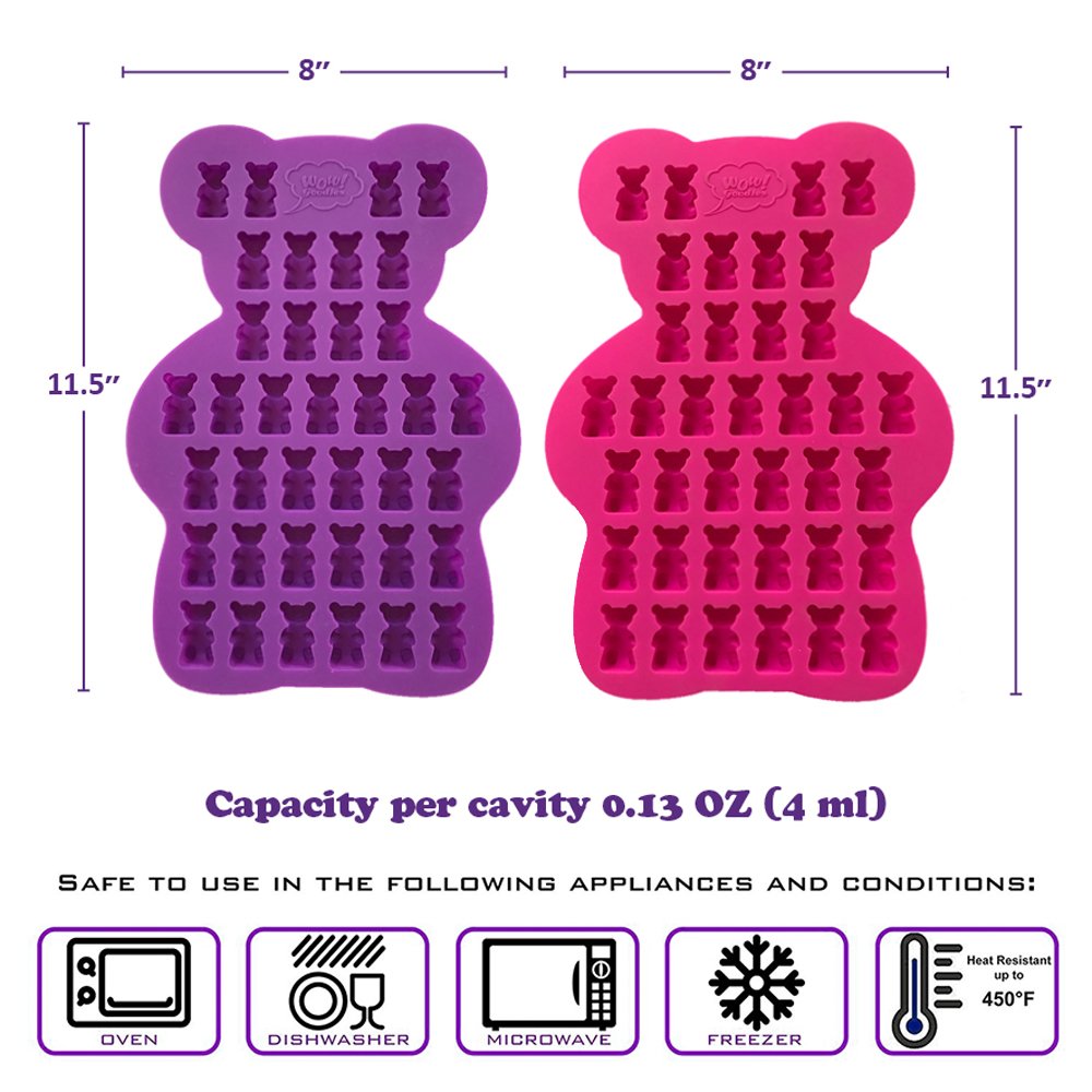 NEW UNIQUE Extra Large Candy Gummy Bear Mold 2 Big Molds + 2 BONUS