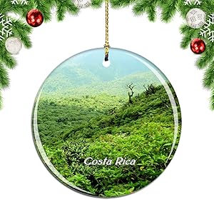 Weekino Costa Rica Monteverde Cloud Forest Reserve Christmas Xmas Tree Ornament Decoration Hanging Pendant Decor City Travel Souvenir Collection Double Sided Porcelain 2.85 Inch