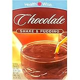 Healthwise - Chocolate High Protein Pudding/Shake Mix for Any Diet - 15 Grams of Protein - 90 Calories - 1 Gram of Fat - Hung