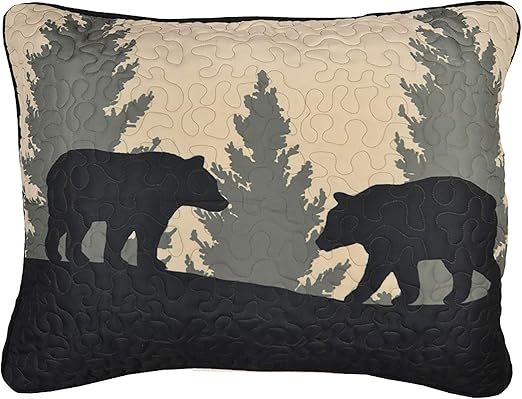 Amazon Com Pillow Sham Bear Walk Plaid By Donna Sharp Lodge