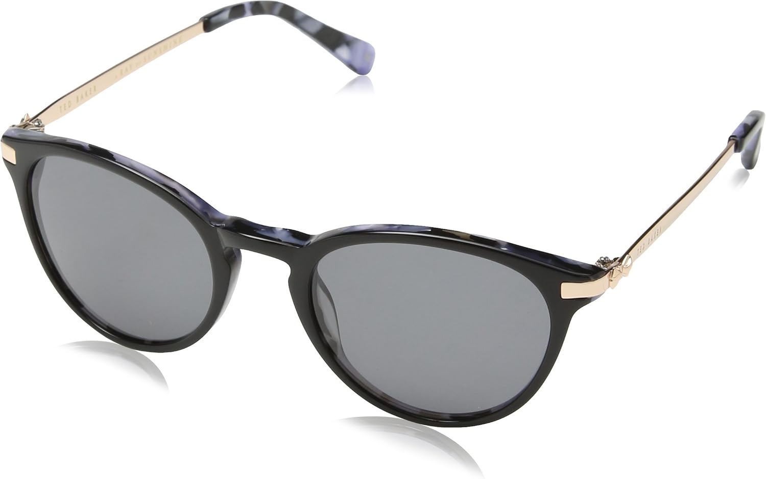 Ted Baker Sunglasses Women's TB1414 Zaida Round Sunglasses 49 mm, Black Marble Amazon.co.uk