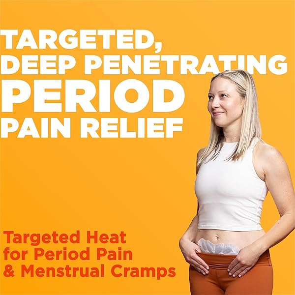 THERMACARE MENSTRUAL HEATING PADS – PORTABLE, ADHESIVE HEATWRAPS FOR PERIOD CRAMPS & BACKACHE RELIEF – DISCREET, CORD-FREE HEAT THERAPY – UP TO 8 HOURS OF RELIEF (12-COUNT)
