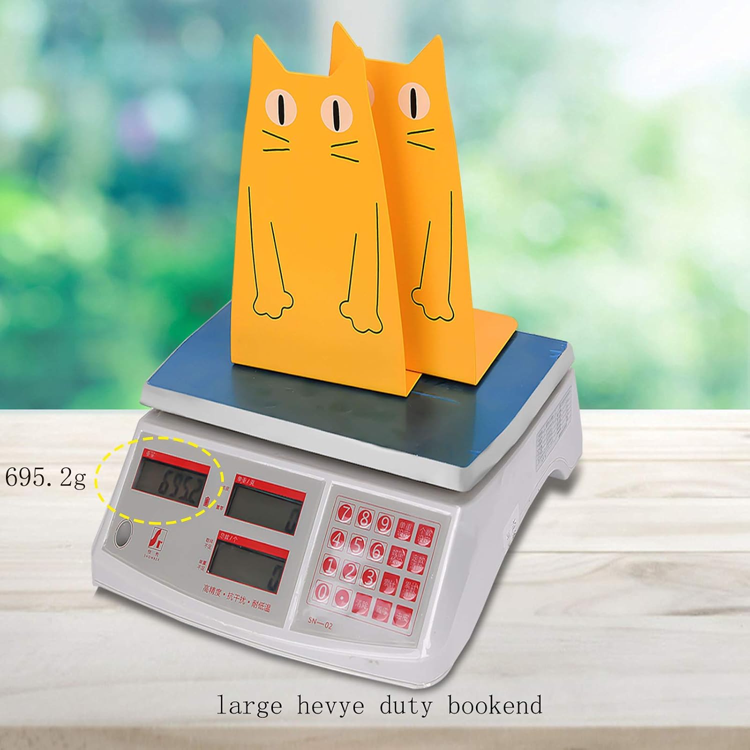 Kioneer Cat Metal Bookend, one Pairs cute Large Heavy Duty cat Fashion Style Bookend for school library Shelf Home Office Decoration (Cat Metal yellow) - Image 5