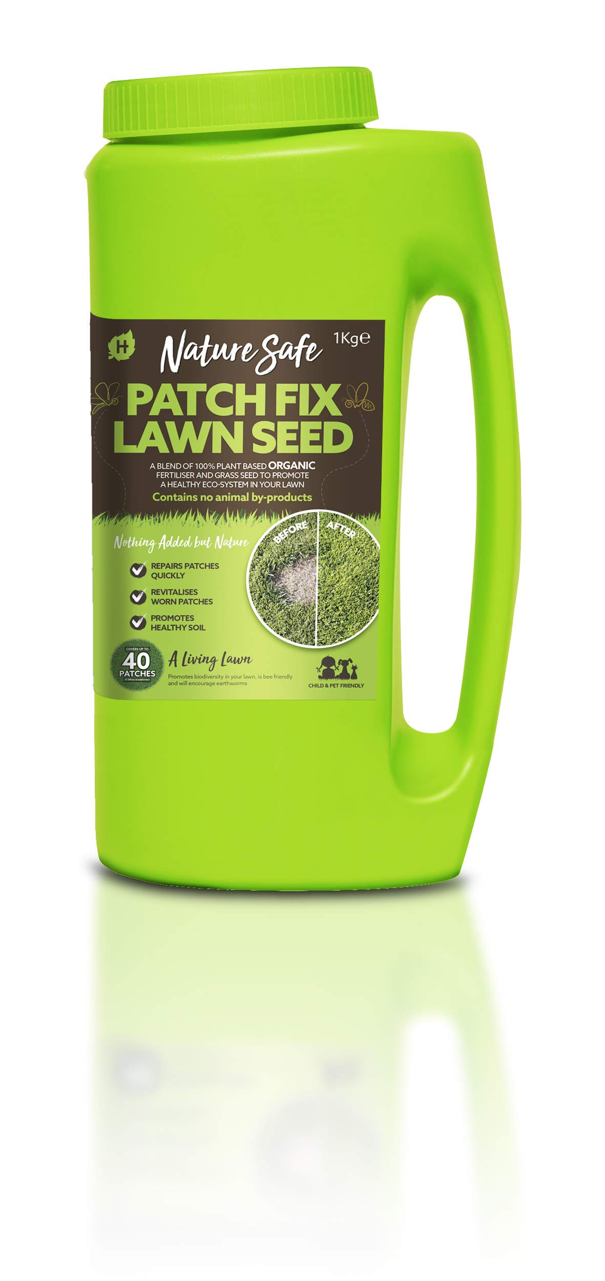 Nature Safe Reseed Lawn Patch Fix 1kg, Brown, G60123