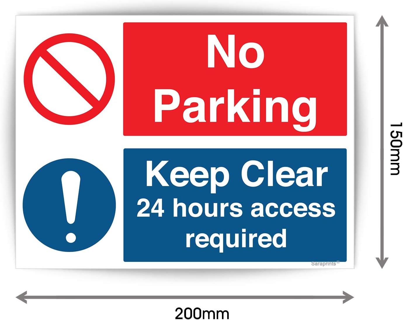 Pack of 2 No Parking Signs Self adhesive Waterproof Vinyl 150mmx200mm V1175, 150 x 200 mm - Image 4
