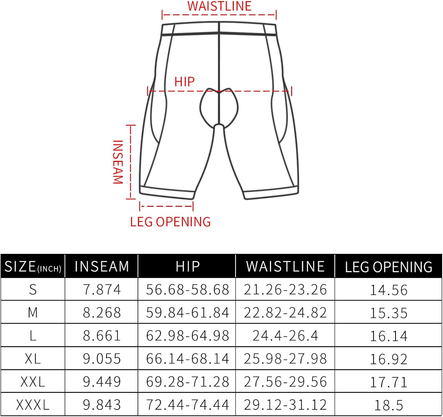 Men's Cycling Shorts Padded Bicycle Bike Pants Clothes Cycle Wear Tights: Clothing