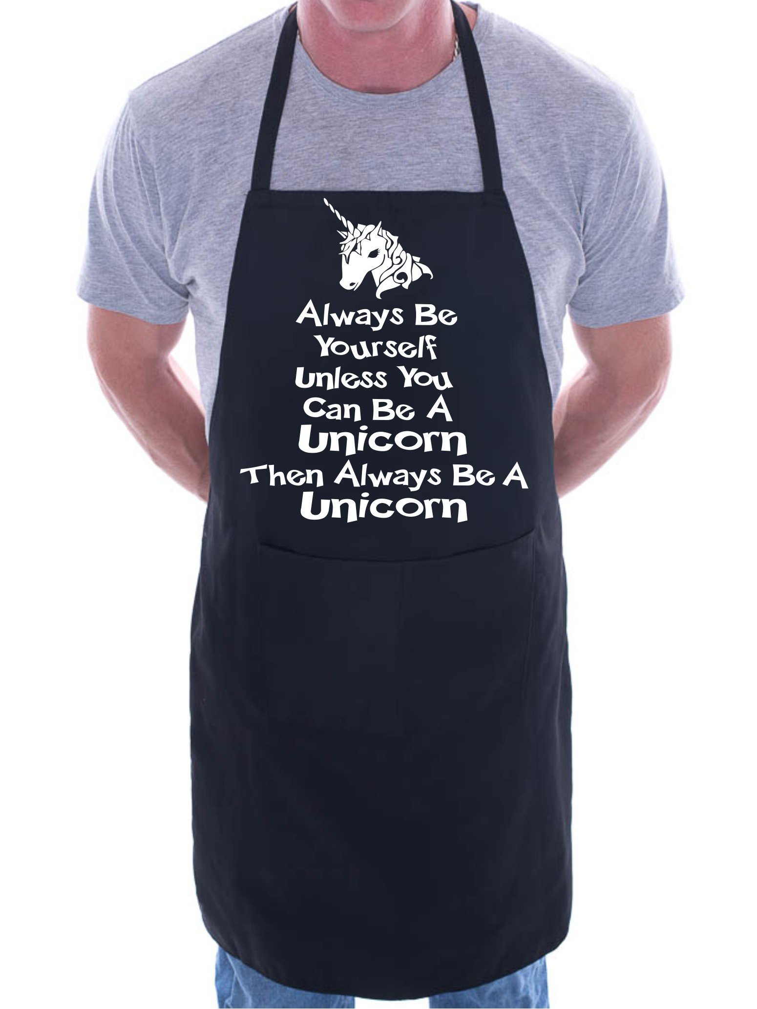 Print4U Always Be Yourself Unicorn BBQ Cooking Funny Novelty Apron Black