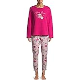 Women's Caffeine Queen Plush Sherpa Long Sleeve Pajama Set, (Size