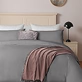 ALPHA HOME Duvet Cover Set Queen Size, 100% Stone Washed Cotton Bedding Cover Set, Silky Soft Breathable Comforter Cover Set for All Seasons (1 Duvet Cover, 2 Pillowcases)
