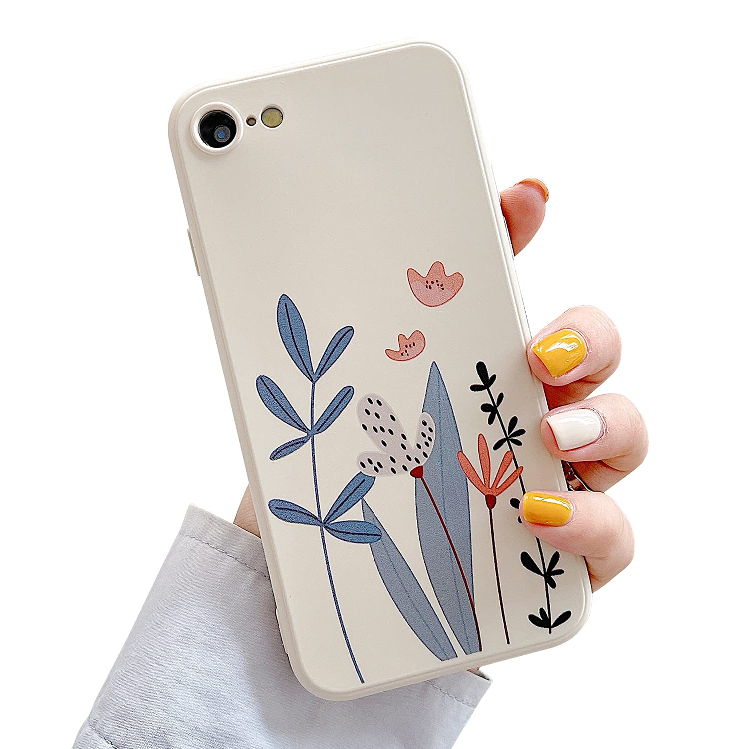 LRANKAI Compatible with iPhone 6/6s Case for Women Girls,Cute Flowers Pattern Slim Thin Soft TPU Shockproof Silicone Protective Case Cover for iPhone 6/6s- Flowers