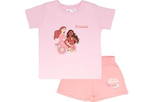 Disney Princess, Lilo & Stitch, Minnie Mouse Girls Boxy T-Shirt and Short Sets - Lightweight Summer Outfits for Kids