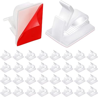 Sukudon 150 Pcs White Adjustable Cable Clips Self-Adhesive Wire Holder