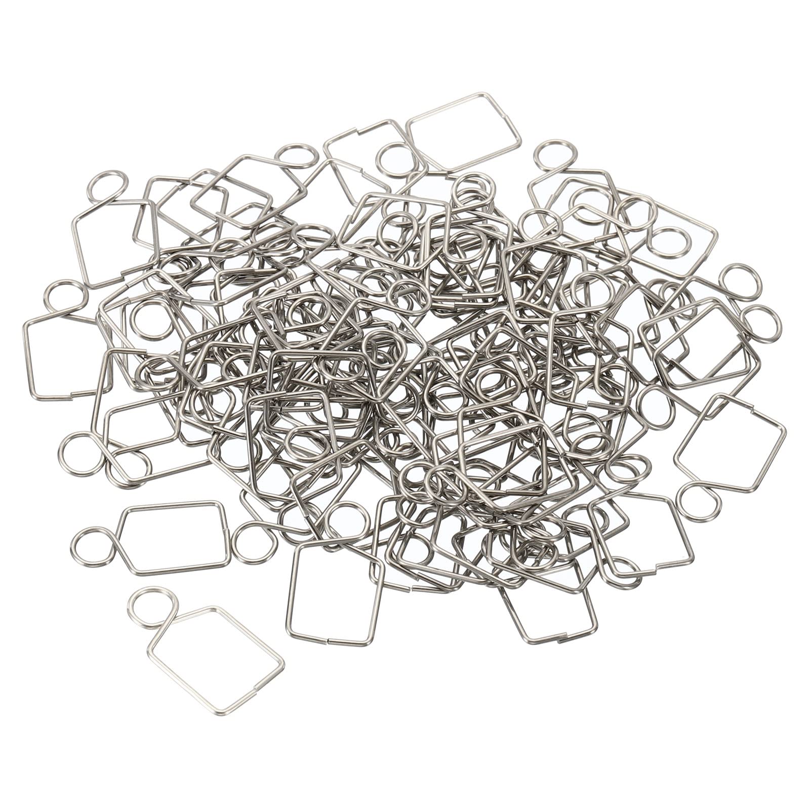 PATIKIL Chandelier Connector Clip, 100 Pack 17mm L x 10mm W Chandelier Stainless Steel Buckle Replacement for DIY Fastening Crystals Ball Prism Part, Silver