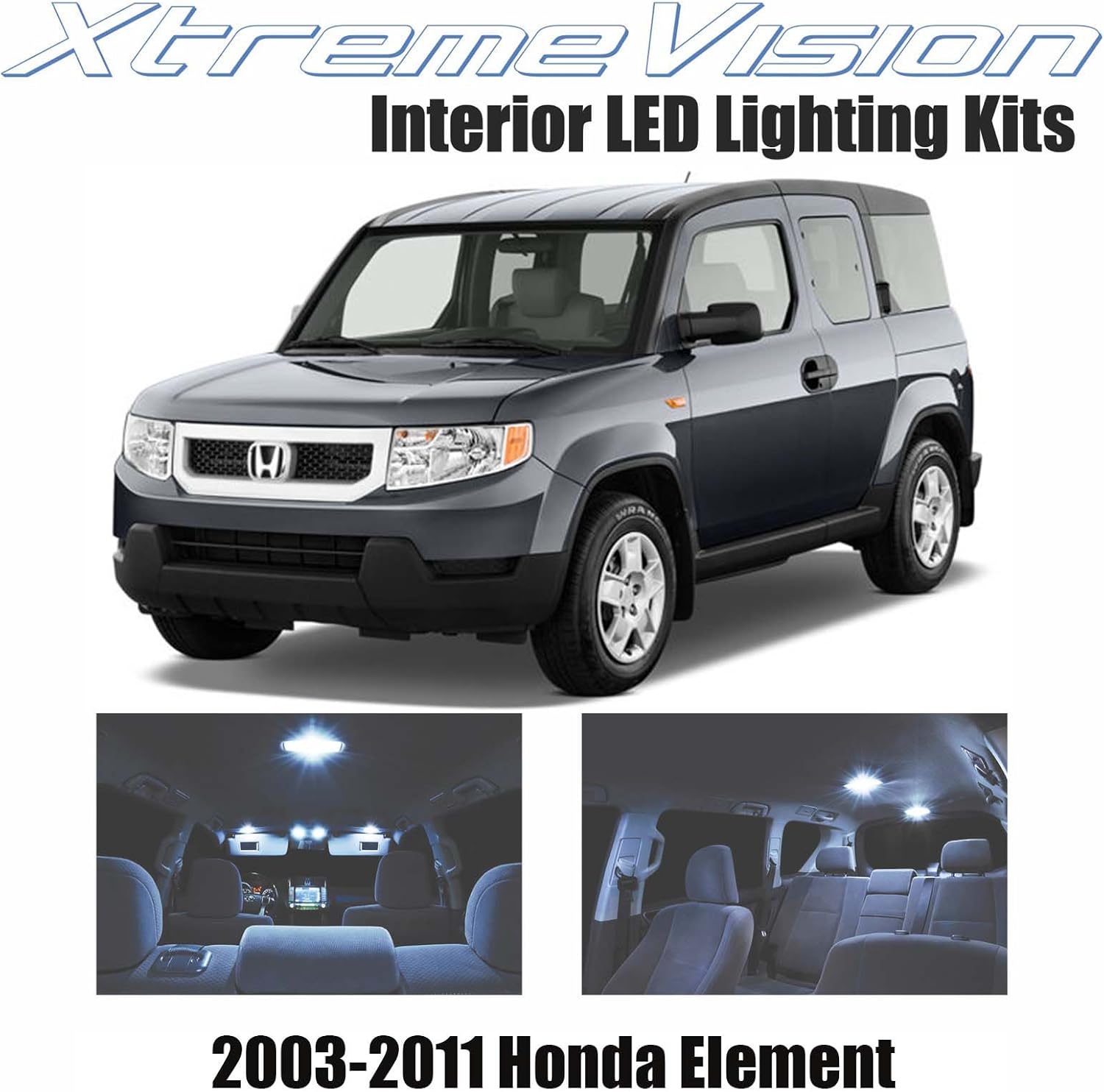 Xtremevision Interior LED for Honda Element 2003-2011 (4 Pieces) Cool White Interior LED Kit + Installation Tool