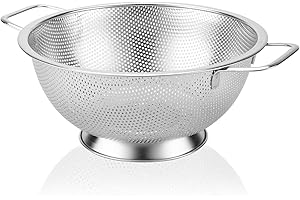 HUIBAO Colander for Kitchen, Colander Stainless Steel 3-Quart, Strainer for Kitchen Food for Fruits Vegetables Cooking Food, Dishwasher Safe