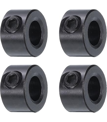 4-Pcs Set Screw Shaft Collars - 5/16" Bore, 5/8" OD, Zinc Plated Steel For Rods & Axles
