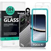 Ibywind for Xiaomi Poco F7 5G Screen Protector,2 Pack,9H Hardness Tempered Glass and Camera Lens Protector,with Alignment Frame,Full Coverage,Bubble Free,Fingerprint Unlock,Scratch Resistant