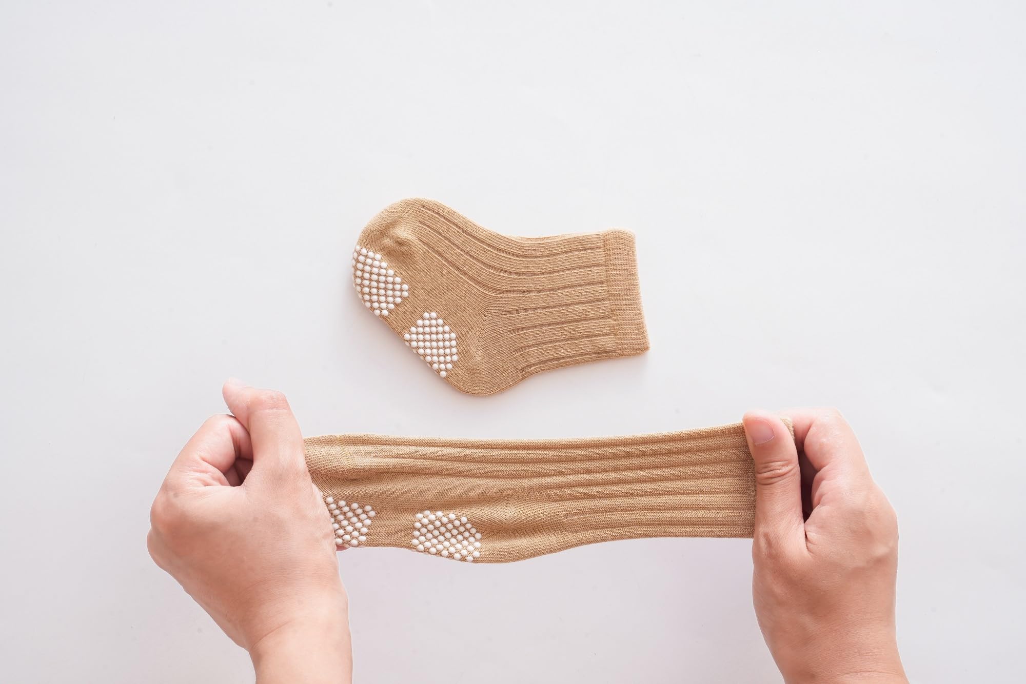 J Poqobog Baby Crew Socks,Grips Combed Cotton Socks Toddler Non-Skid for Girls,Boys Non Slip/Anti Skid 9-Pack