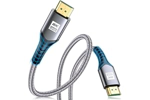 8K HDMI 2.1 Cable 3.3ft [8K@60Hz, 4K@120Hz], sweguard HDMI 2.1 Cable High Speed 48Gbps Gold Plated Braided HDMI Cord Support 